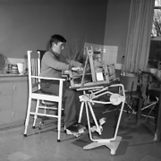 Wingfield Home, Occupational therapy, weaving on the kick machine, co-ordination of hands and legs